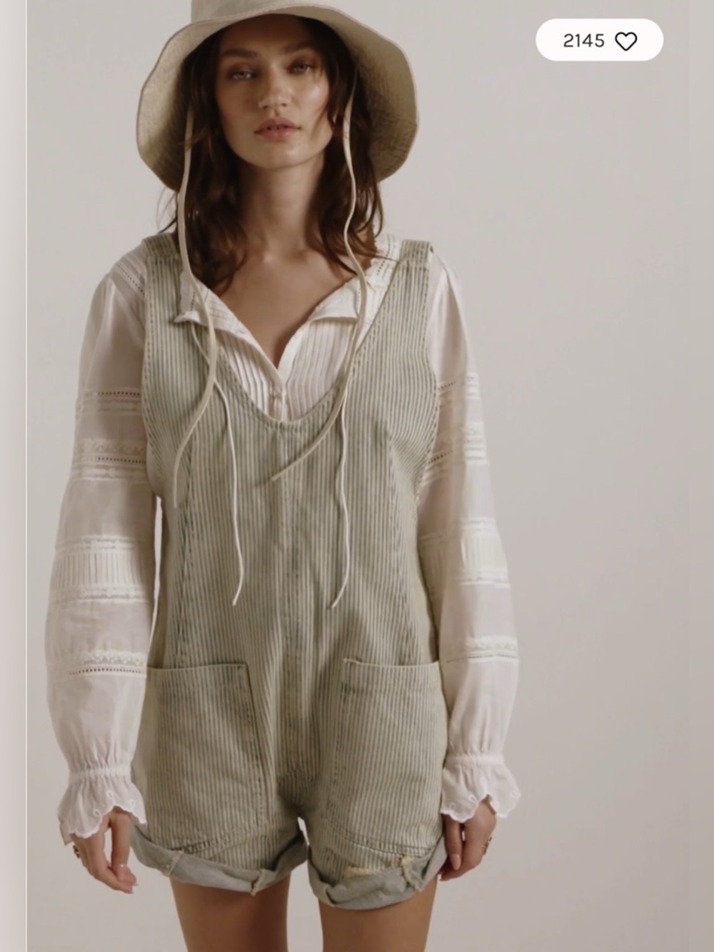 Olive Corduroy Short Overalls Romper - Women